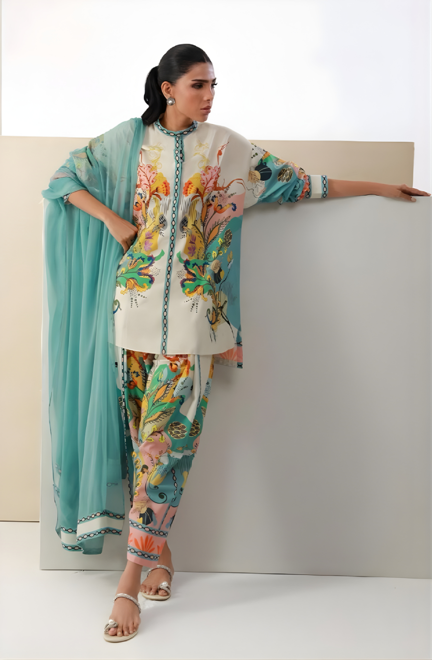 Premium Swiss Cotton 3-Piece Co-Ord Set for Women | Boutique Stitching