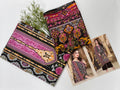 Black Multicolor Printed Unstitched Salwar Suit Set For Women