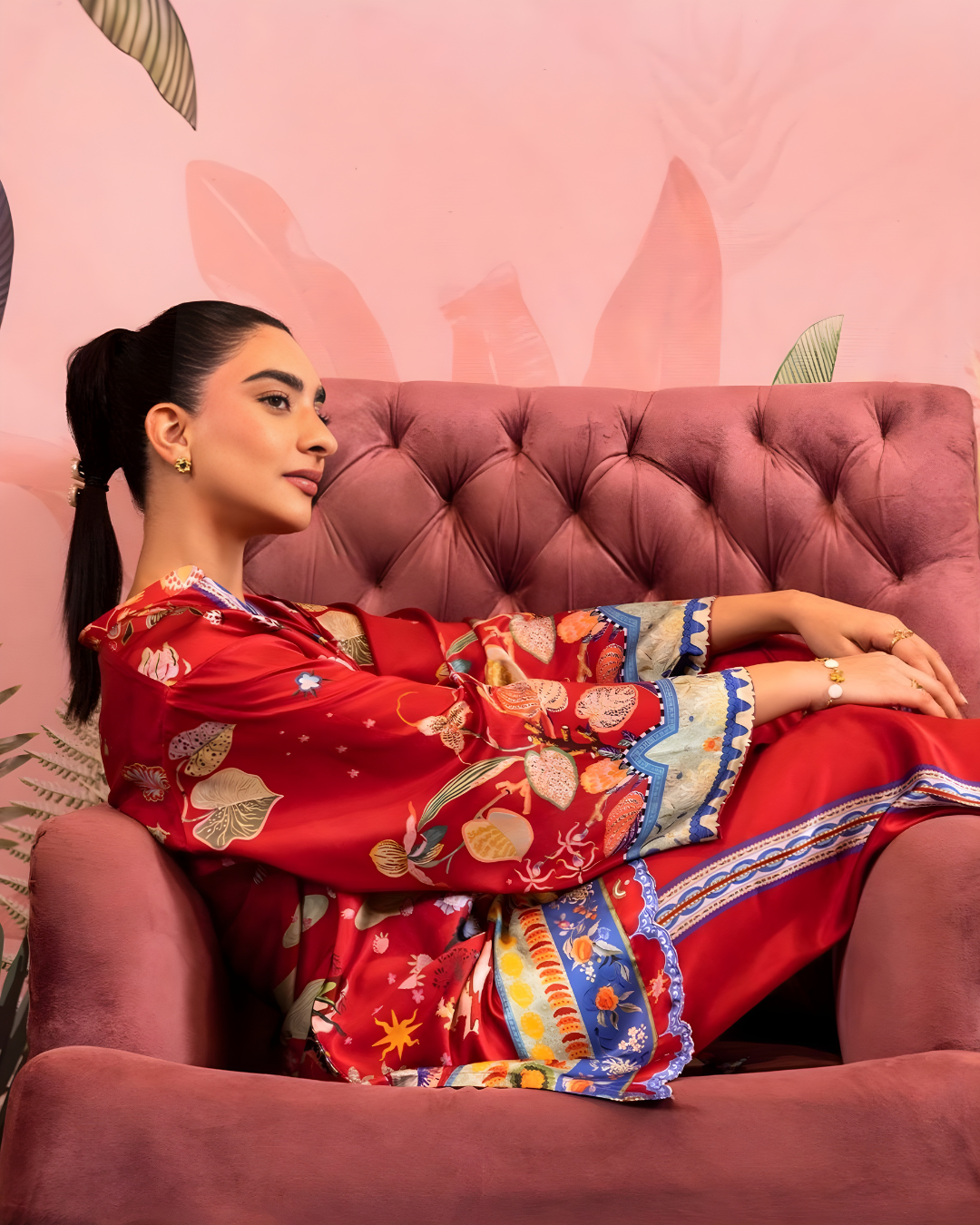 Women’s Printed Cotton Blend Co-Ord Set | Stylish 2-Piece Top & Pant Set