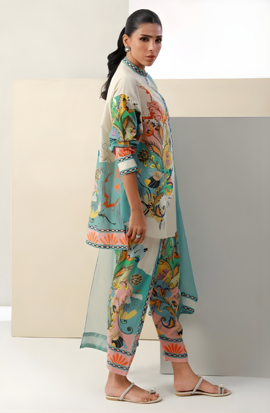 Premium Swiss Cotton 3-Piece Co-Ord Set for Women | Boutique Stitching