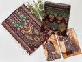 Wine Purple Printed Unstitched Salwar Suit For Women