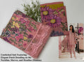 Soft Pink Floral Cambric Unstitched Salwar Suit Set