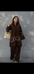 Summer Essentials Cocoa Cotton Rayon 2 Piece Coord Set For Women | Farshi Style Top Pant Outfit | Plus Size Soft Daily Wear Coords