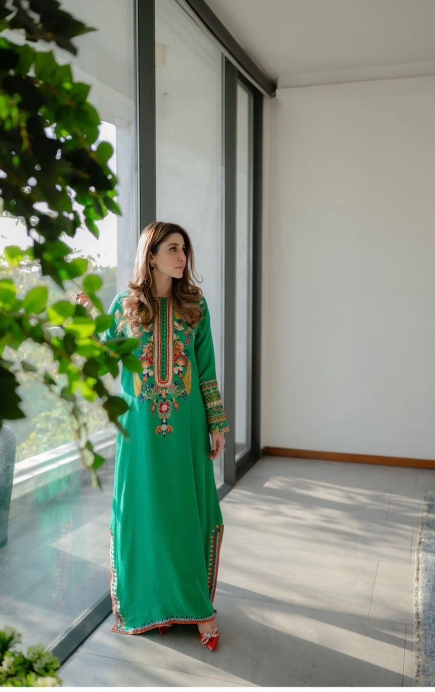 Cotton Blend Kaftan Gown For Women | International Straight Cut Designer Kaftan Dress | Plus Size Limited Edition Lounge Wear