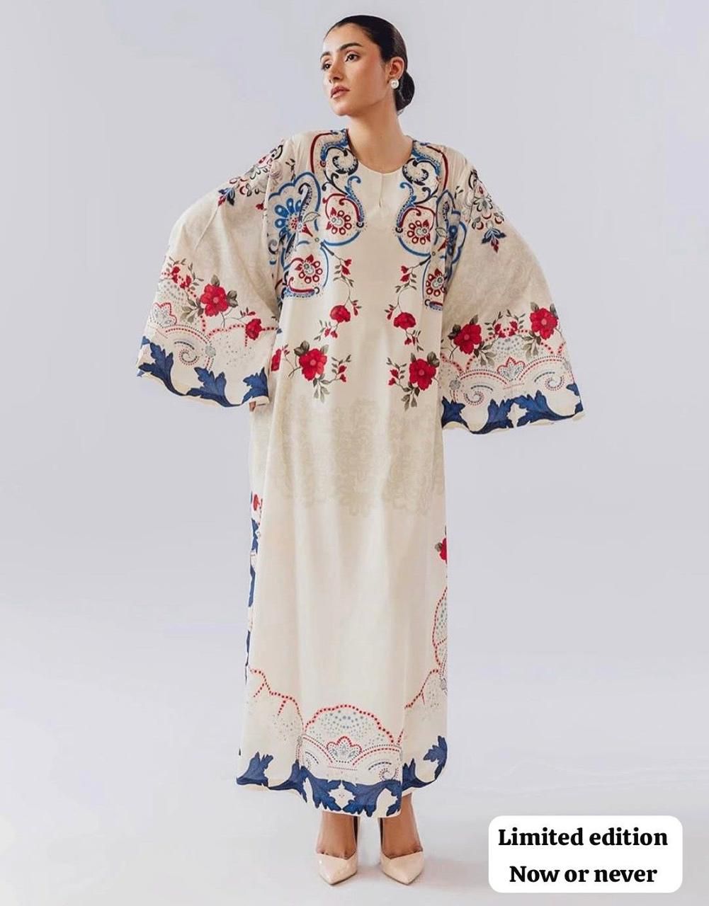 Limited Edition Cotton Kaftan Gown for Women | Premium Breathable Daily Wear Kaftan 52 Inch | Plus Size M-5XL