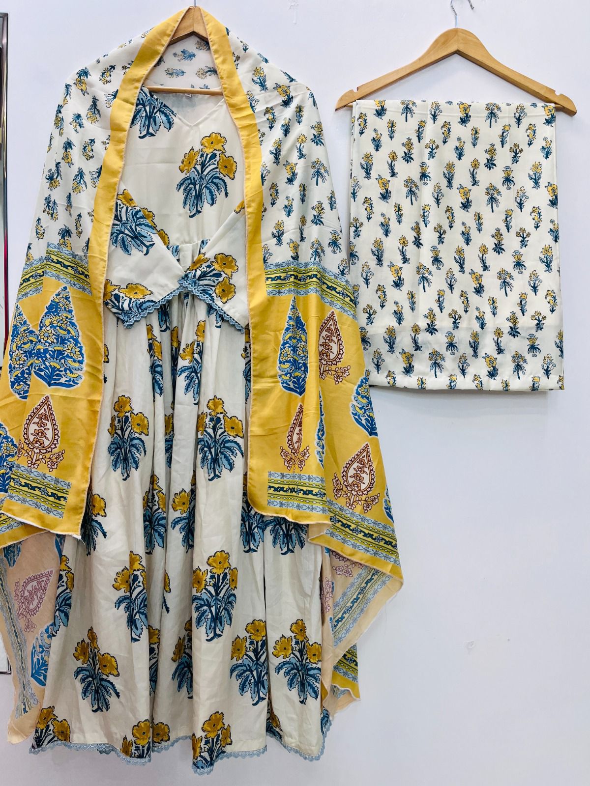 Summer Collection Maslin Printed Gown Palazzo Set For Women | Digital Print Designer Ethnic Outfit With Dupatta | Premium Ready To Wear Suit Set