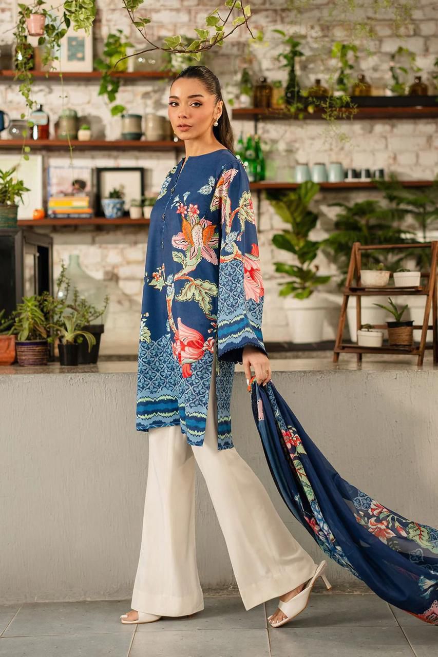 Printed 3 Piece Suit Set For Women | Soft Cotton Blend Top Crepe Pant Wow Cotton Dupatta Coord Set | Plus Size Designer Outfit