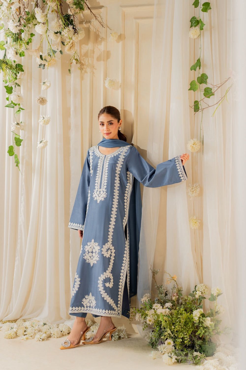 Printed 3 Piece Suit Set For Women | Soft Cotton Blend Top Crepe Pant Wow Chiffon Dupatta | Plus Size Designer Ethnic Outfit