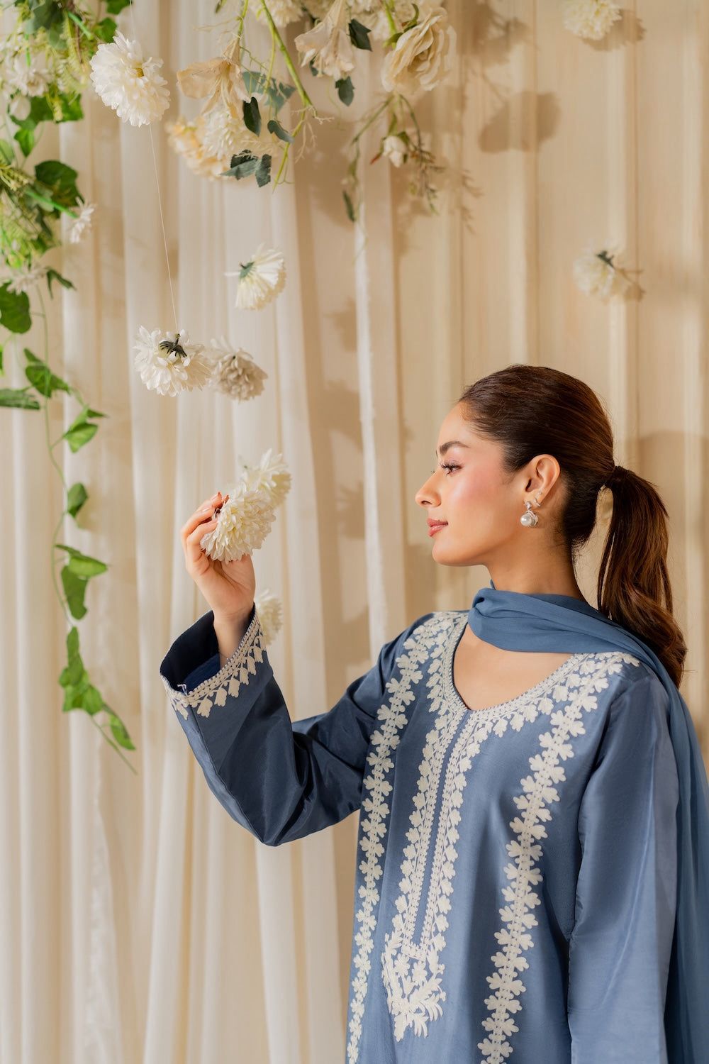 Printed 3 Piece Suit Set For Women | Soft Cotton Blend Top Crepe Pant Wow Chiffon Dupatta | Plus Size Designer Ethnic Outfit