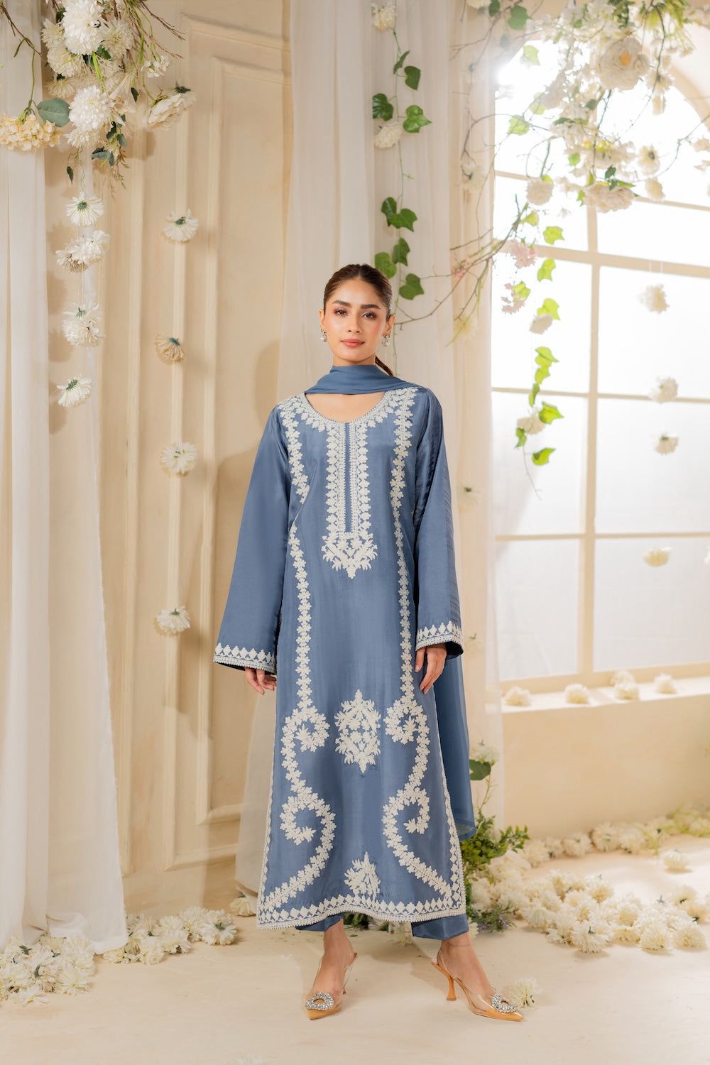 Printed 3 Piece Suit Set For Women | Soft Cotton Blend Top Crepe Pant Wow Chiffon Dupatta | Plus Size Designer Ethnic Outfit