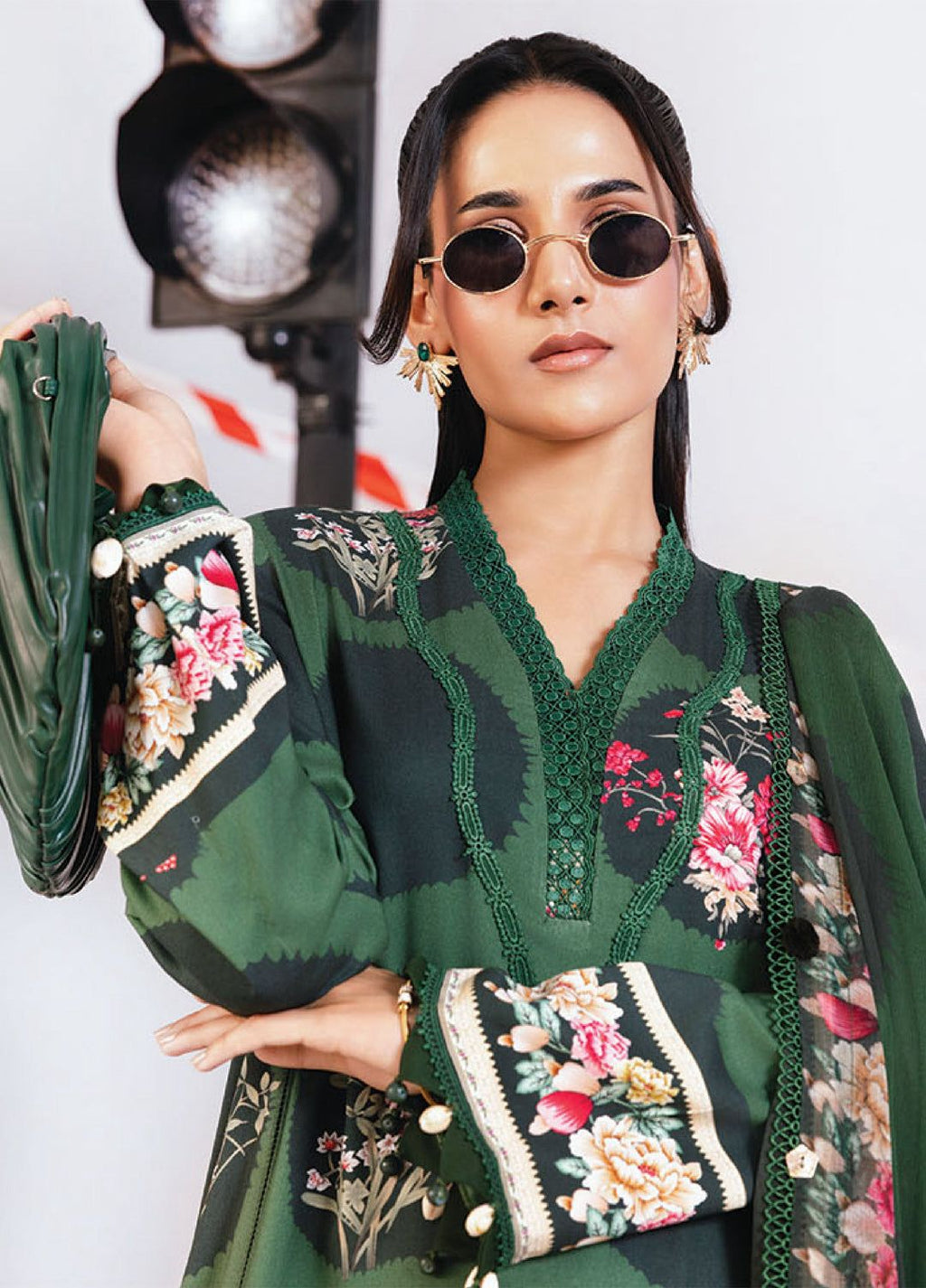 International Maria B Inspired Unique Soft Crepe 3 Piece Suit Set For Women | Designer Kurti Pant Dupatta Coord Set | Plus Size Pakistani Style Daily Wear Outfit