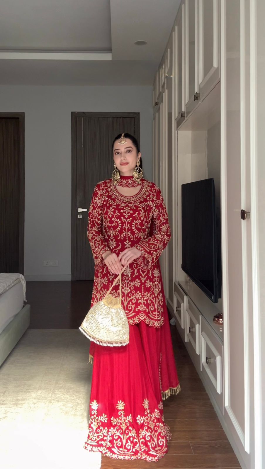 Designer Faux Georgette Sharara Suit Set For Women | Intricate Thread Work Party Wear Ethnic Outfit | Boutique Wedding Sharara Collection