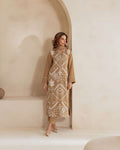 Semi Occasion Printed 3 Piece Suit Set For Women | Soft Cotton Blend Top Crepe Pant Chiffon Dupatta | Designer Plus Size Ethnic Outfit