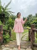 Summer Cotton Top Pant Set For Women | Heart Embroidered V Neck Coord Set | Linen Cotton Casual Daily Wear Outfit