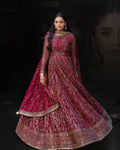 Blooming Faux Georgette Embroidered Gown Set For Women | Heavy Sequence Work Party Wear Ethnic Outfit | Designer 3 Piece Ready To Wear Suit