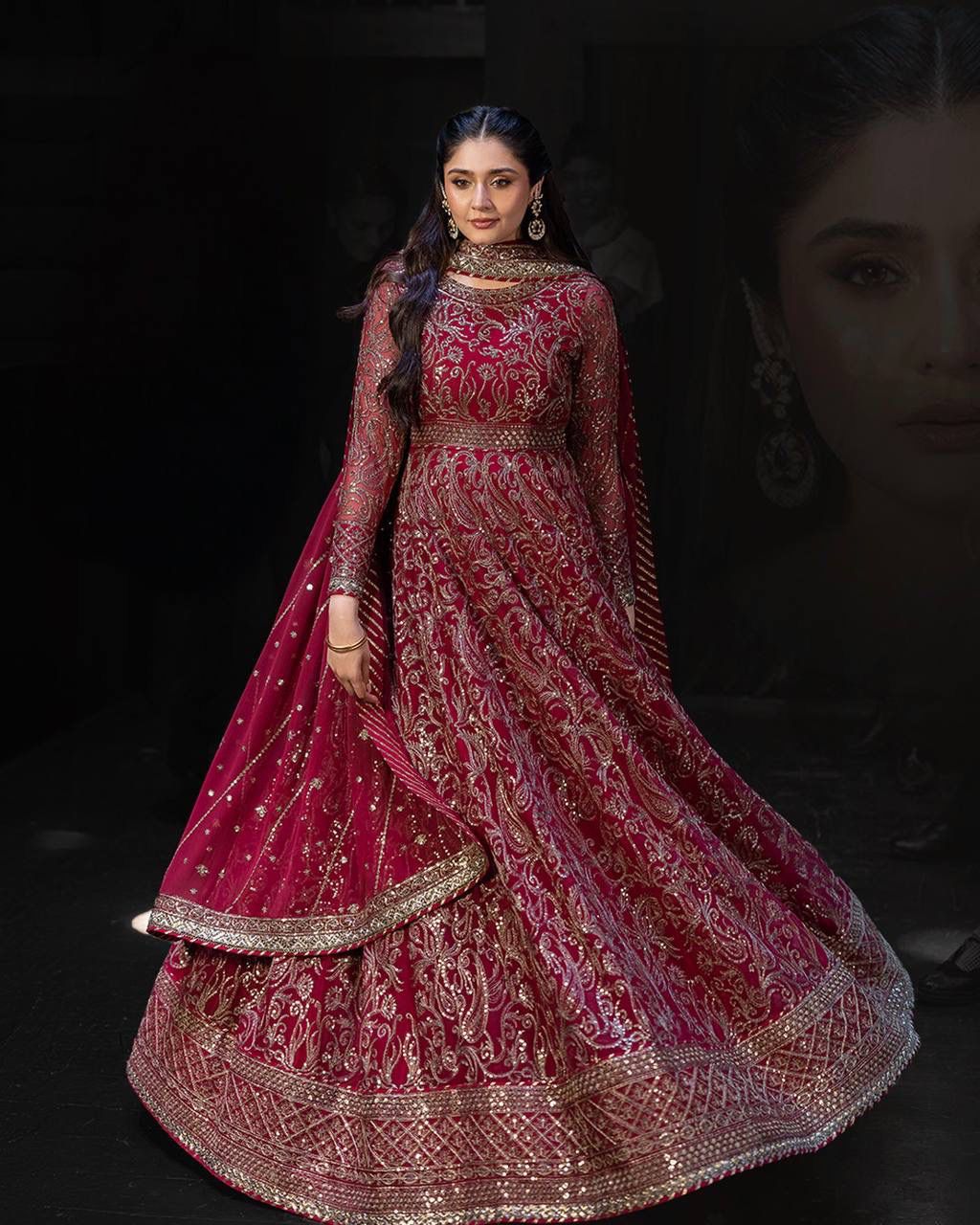 Blooming Faux Georgette Embroidered Gown Set For Women | Heavy Sequence Work Party Wear Ethnic Outfit | Designer 3 Piece Ready To Wear Suit