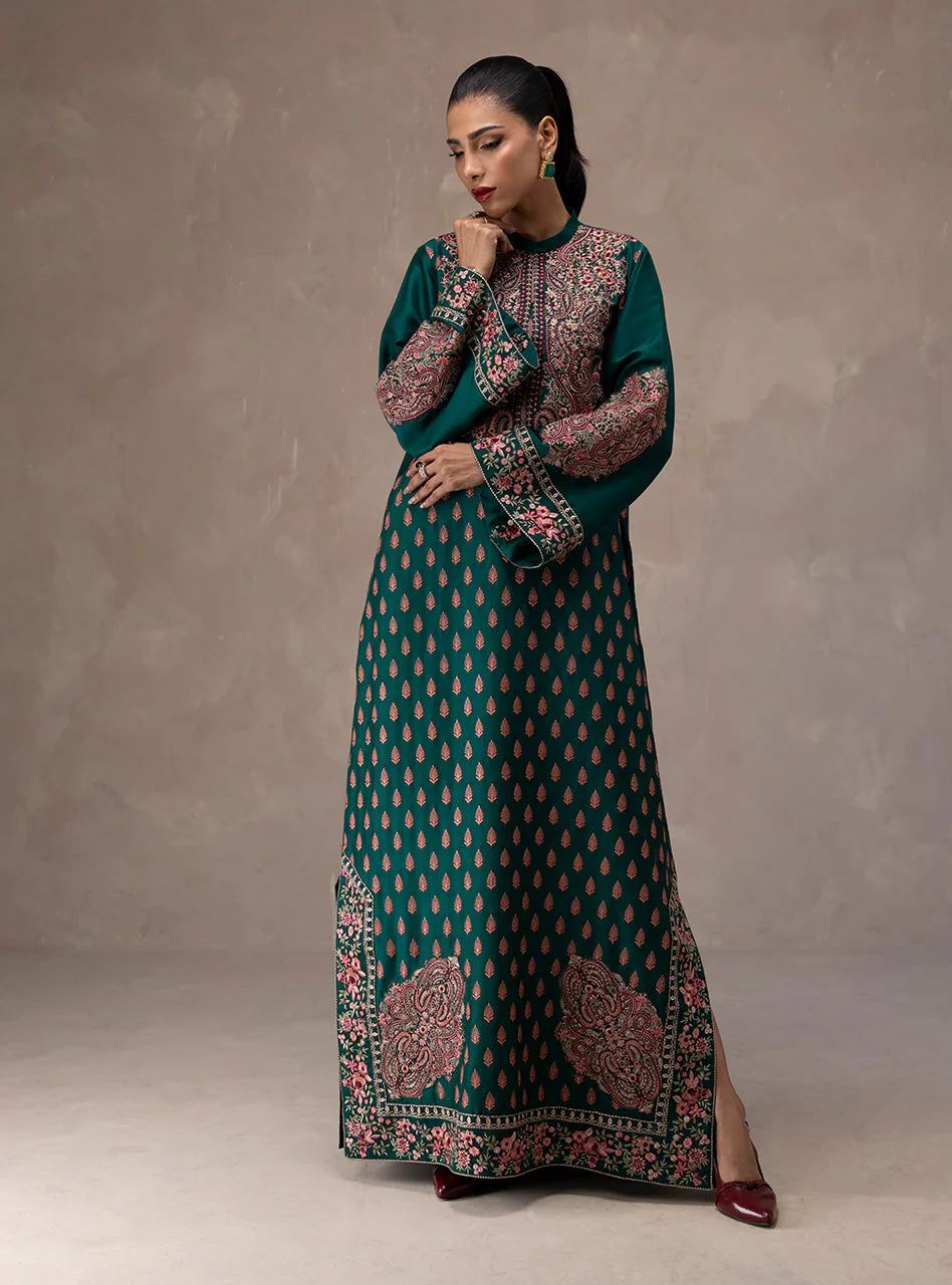 Designer Cotton Rayon Kaftan Gown For Women | Stone Work Long Kaftan Dress | International Style Plus Size Lounge & Holiday Wear