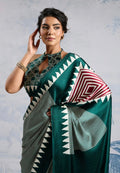 Model Silk Digital Print Saree with Printed Blouse Piece