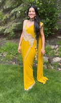 HB-199 Heavy Rangoli Ready-to-Wear Saree with Embroidered Blouse