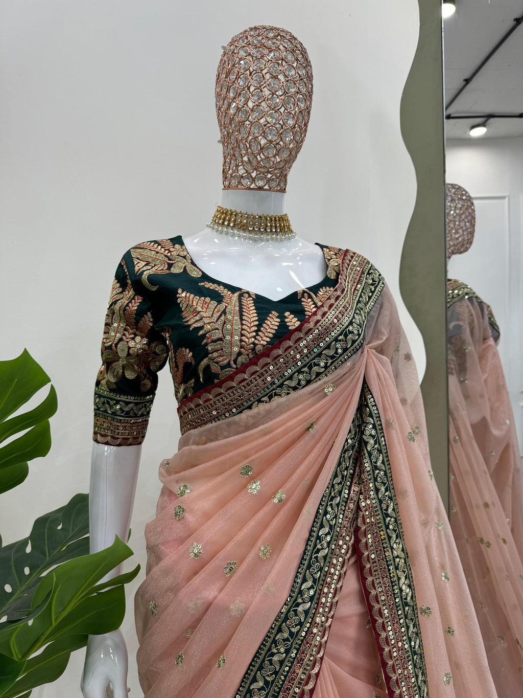 KD-515 Designer Twill Net Saree with Thread & Sequence Work