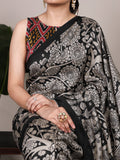 VIRANSHI-02 Tasar Silk Kalamkari Print Saree with Ikkat Print Blouse