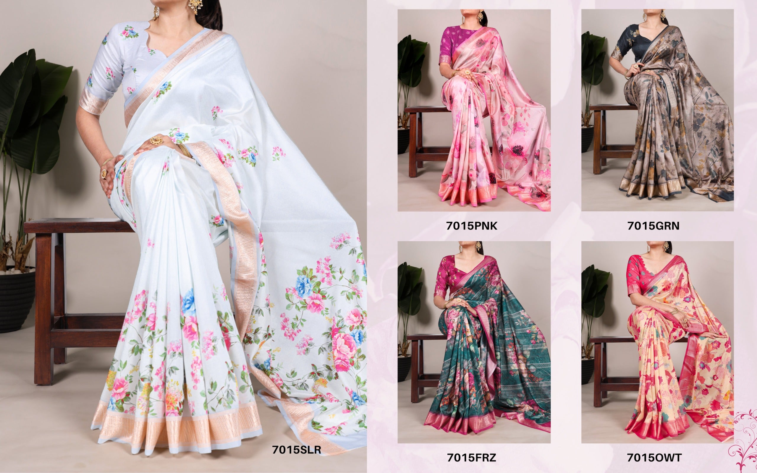 Tussar Silk Printed Saree with Viscose Border