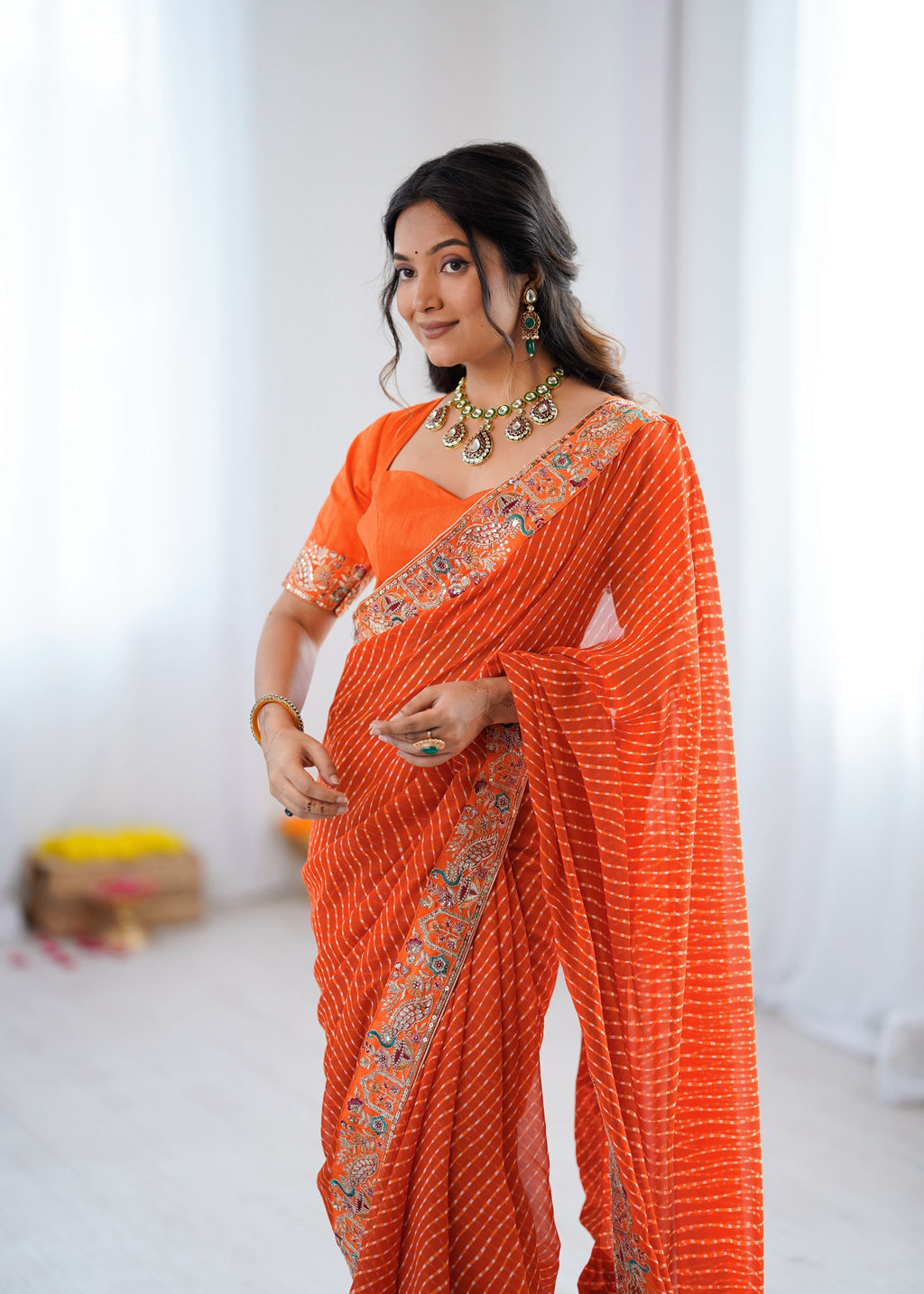 Bandhani Embroidered Saree