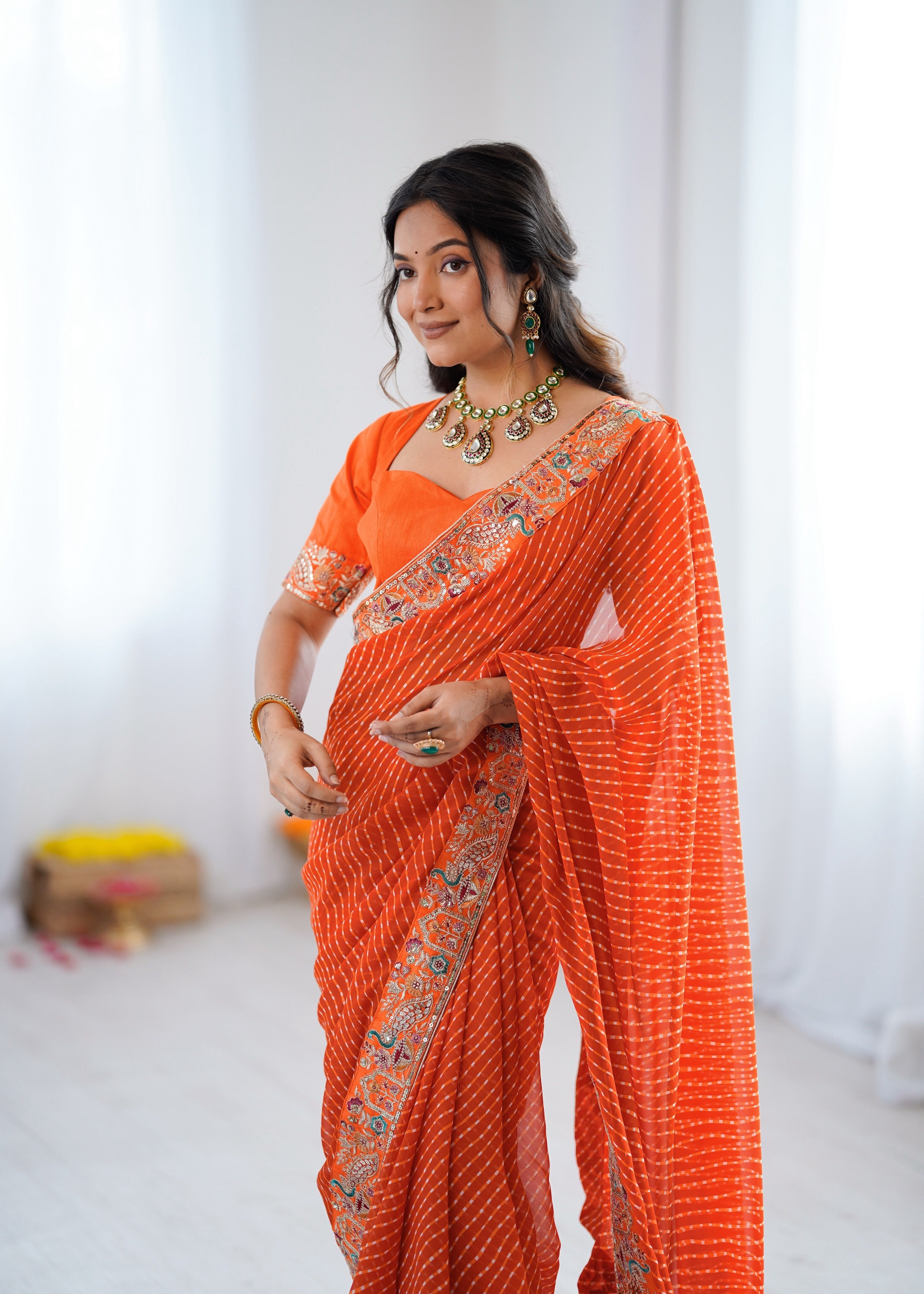 Bandhani Embroidered Saree