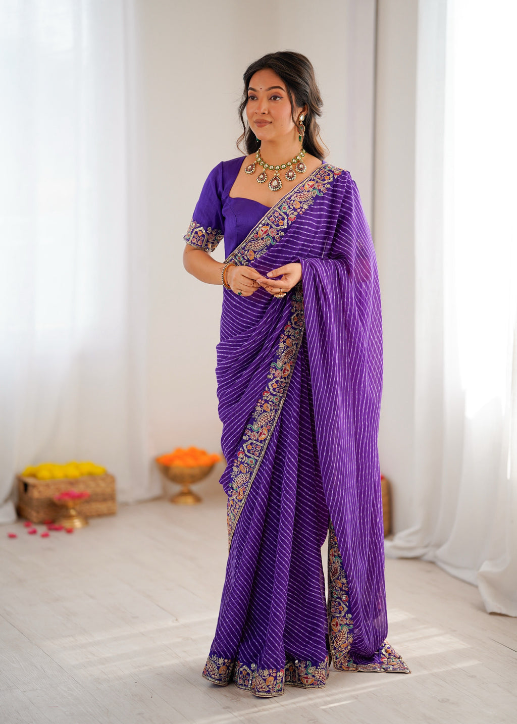 Bandhani Embroidered Saree