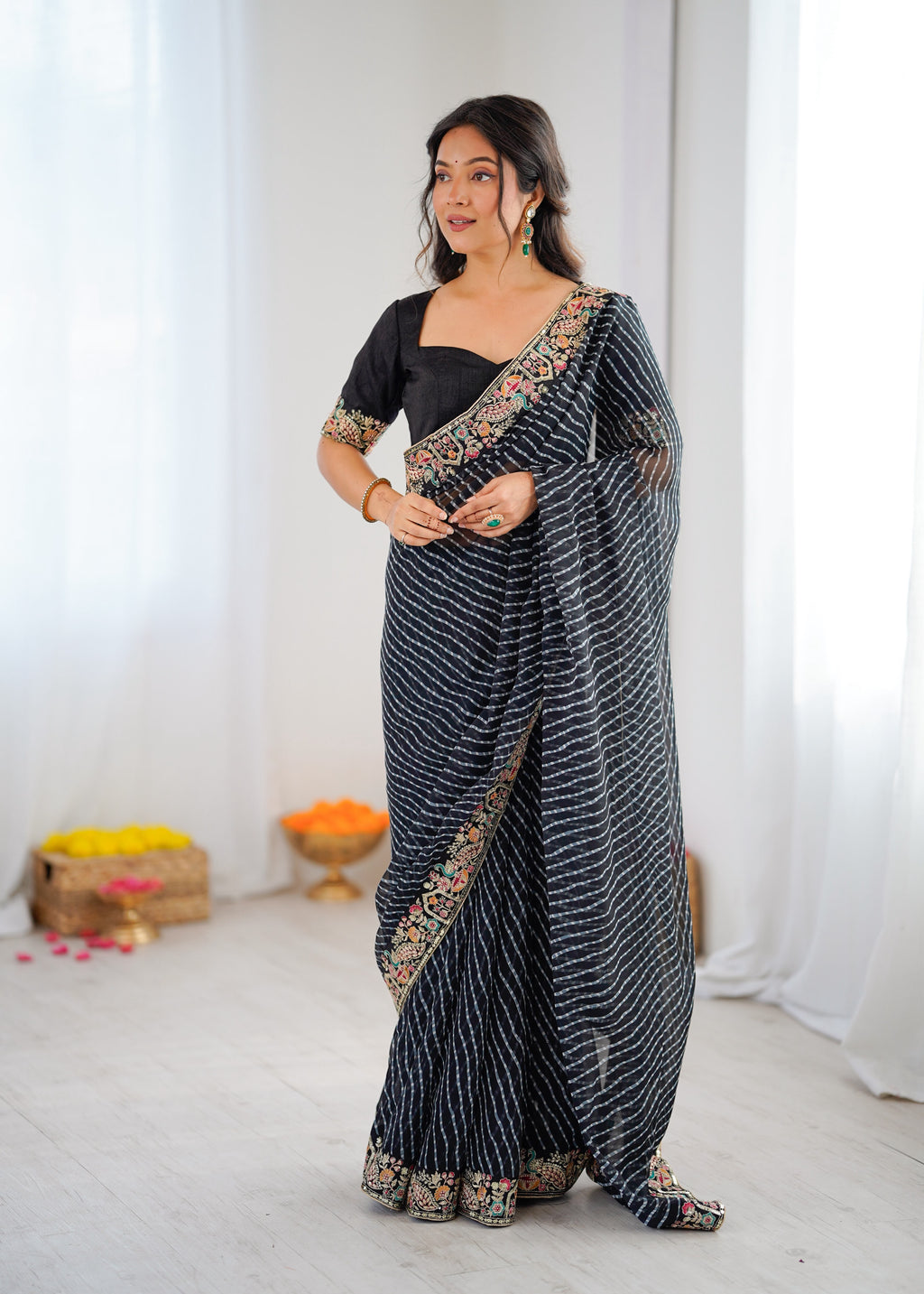 Bandhani Embroidered Saree
