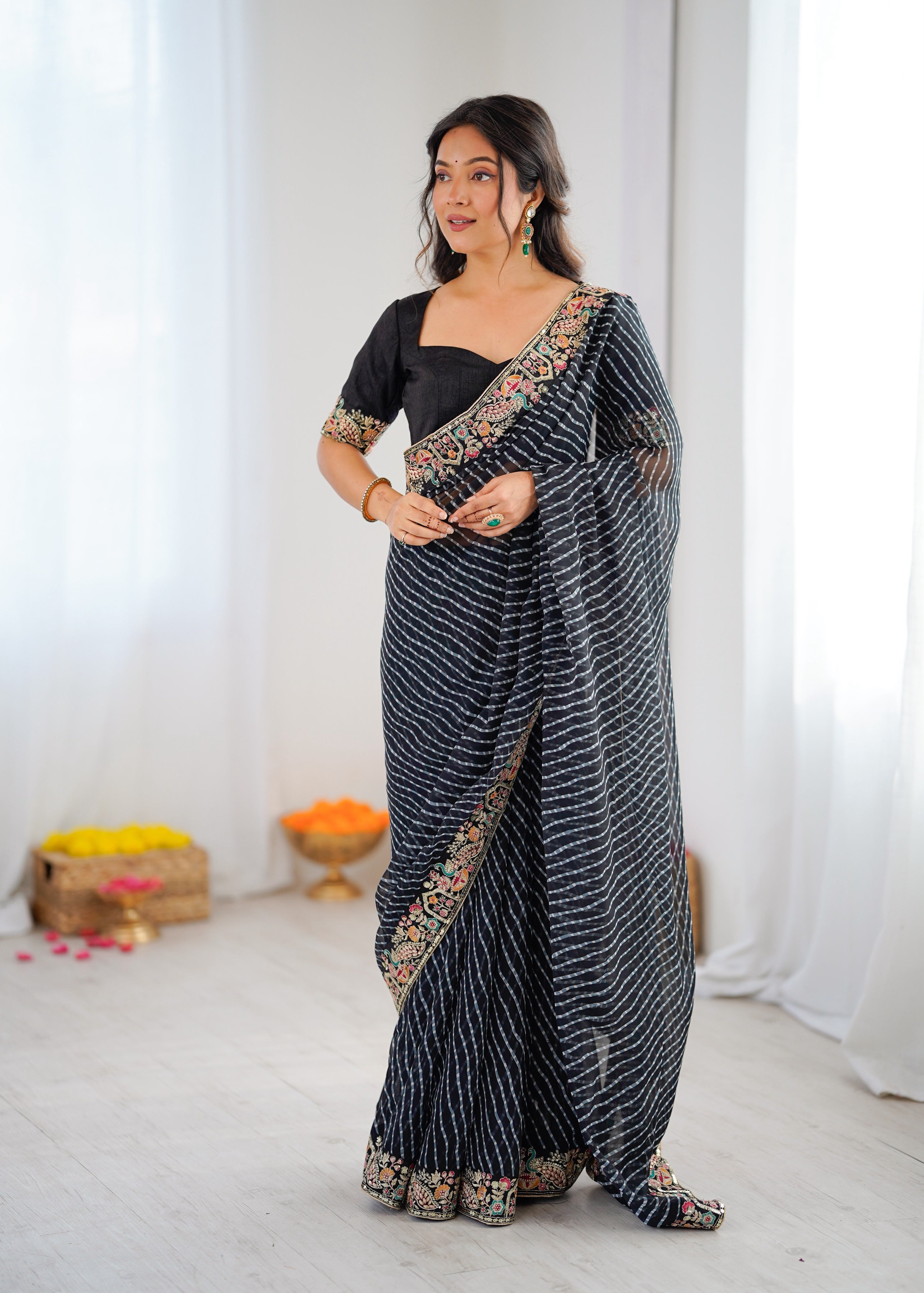 Bandhani Embroidered Saree