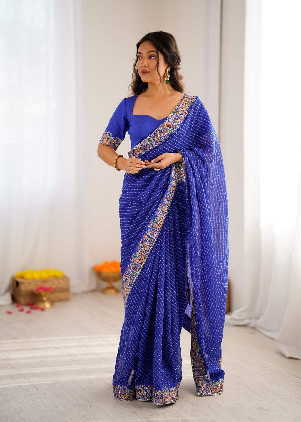 Bandhani Embroidered Saree