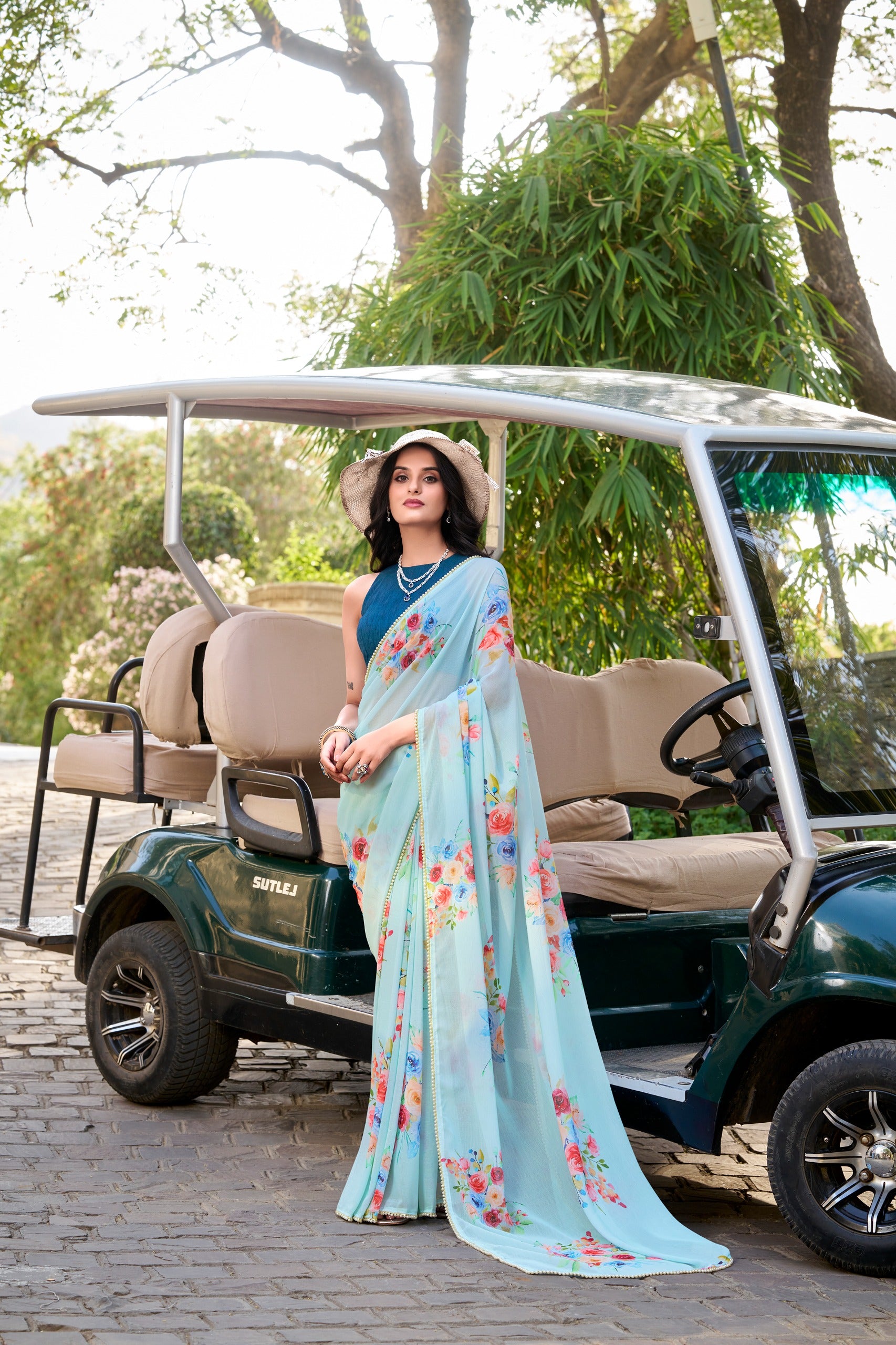 NIRA Floral Marble Saree