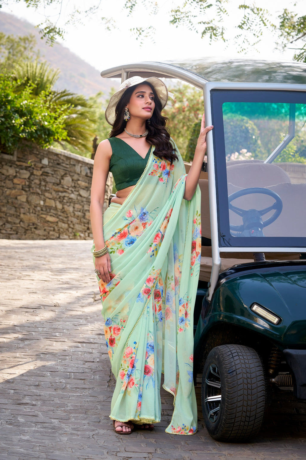 NIRA Floral Marble Saree
