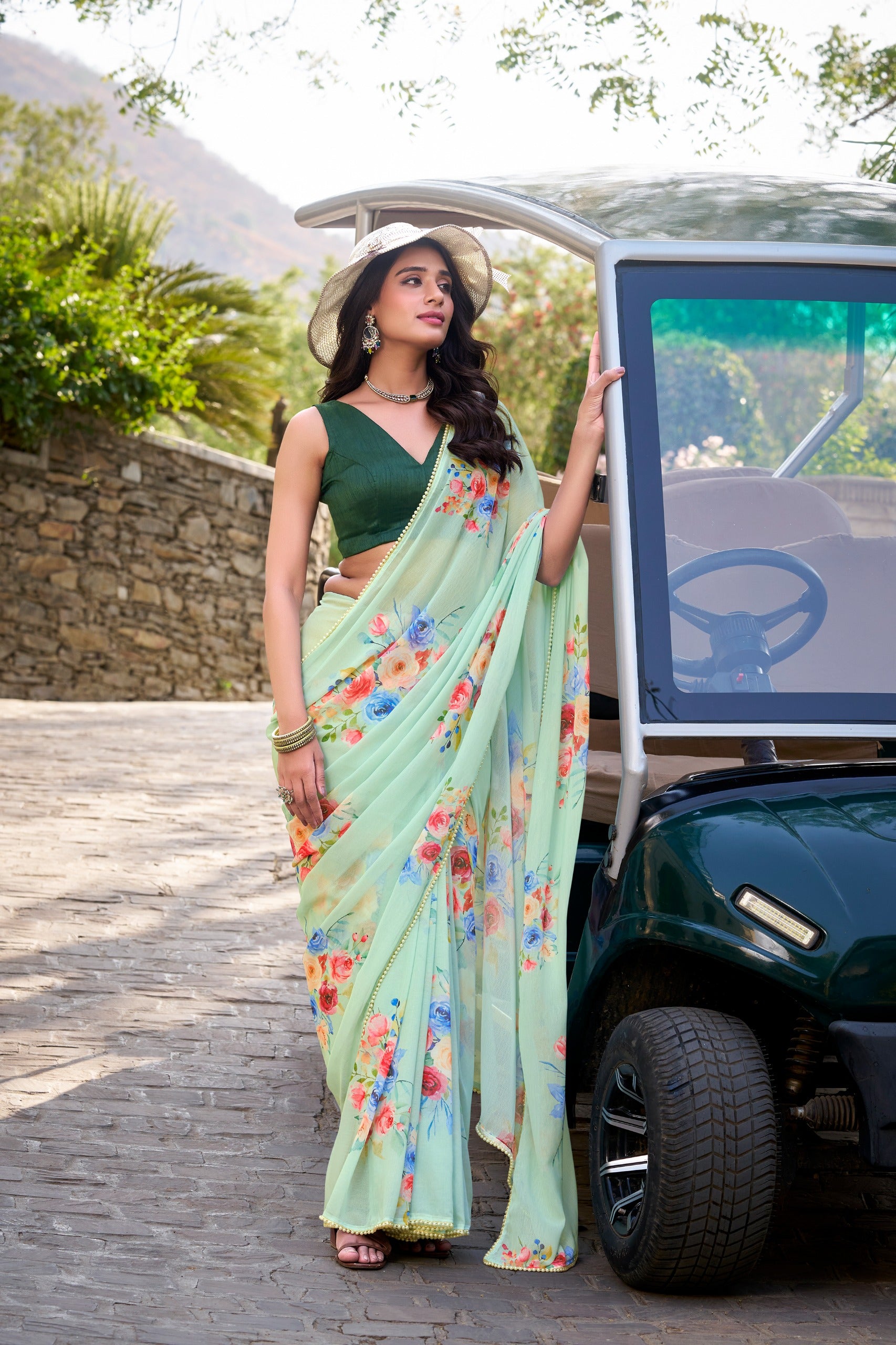 NIRA Floral Marble Saree