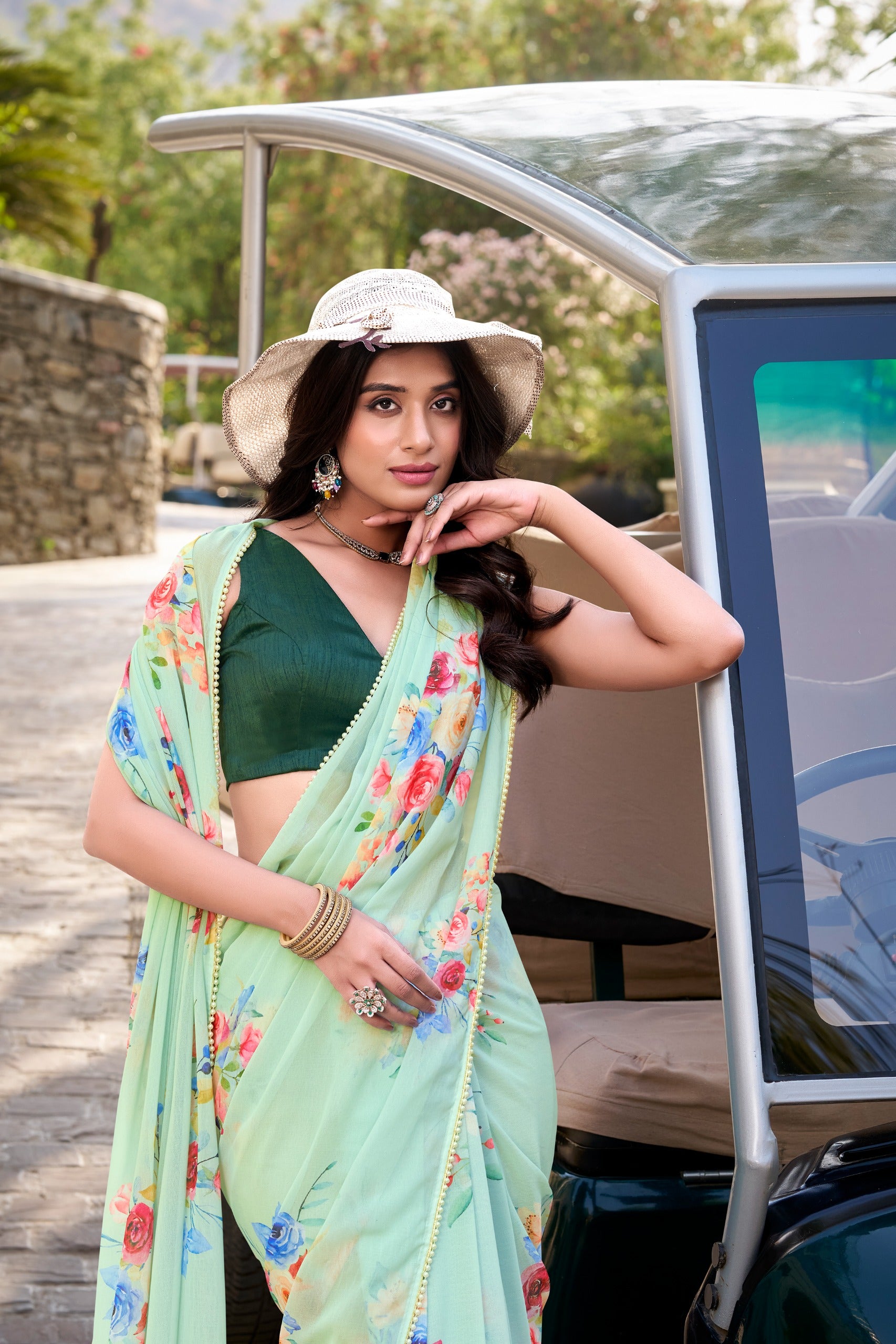 NIRA Floral Marble Saree