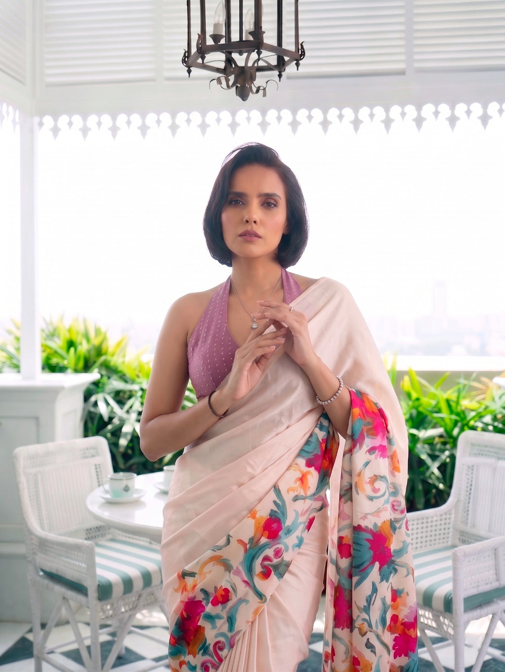 Floral Satin Silk Saree
