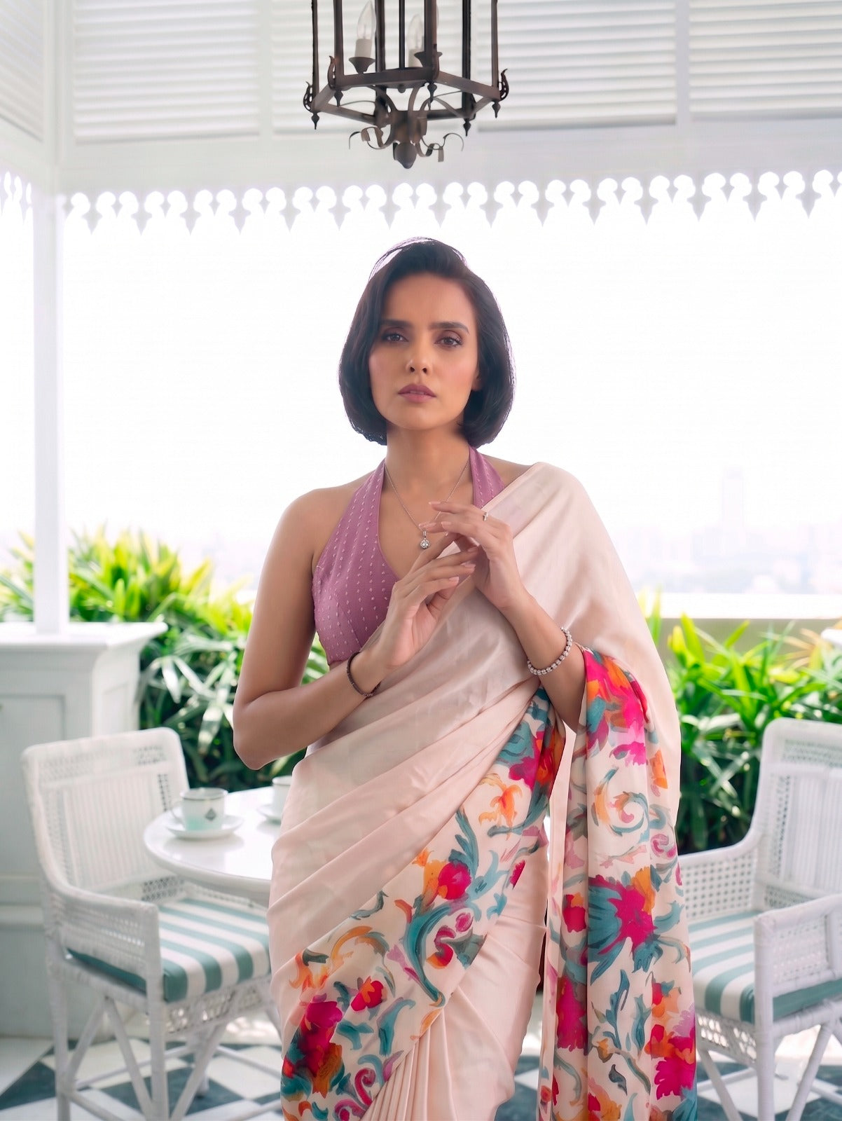 Floral Satin Silk Saree