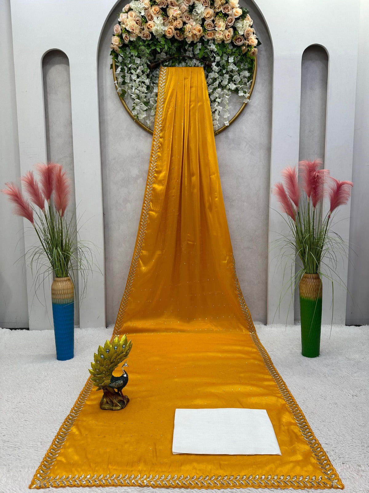 Saree with Embroidered Lace Cutwork Border – Party Wear Saree