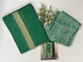 Green Rayon Printed Unstitched Suit Set For Women