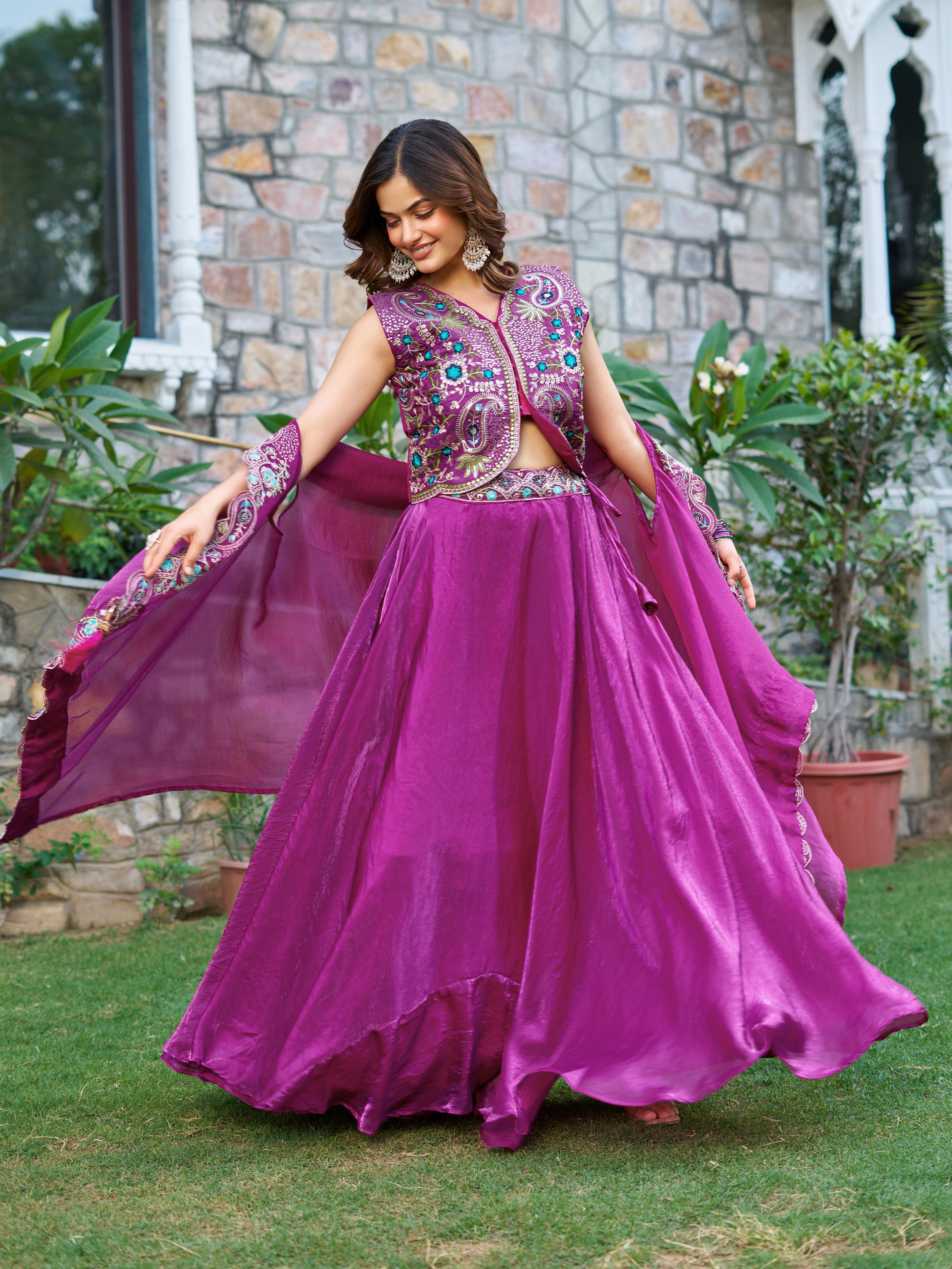 Designer Fendy Silk Lehenga Choli with Heavy Embroidery & 8.5 Meter Flair