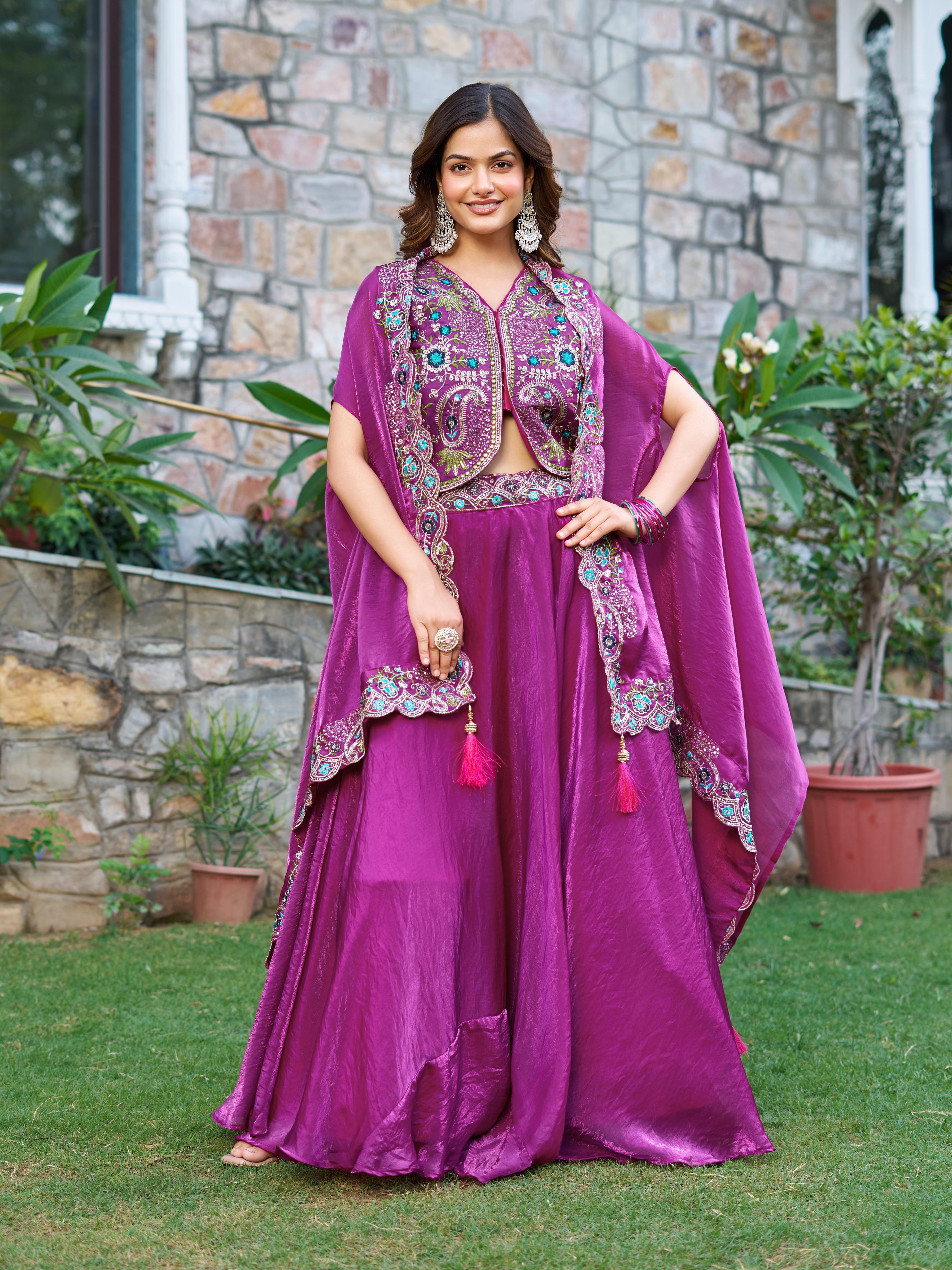 Designer Fendy Silk Lehenga Choli with Heavy Embroidery & 8.5 Meter Flair