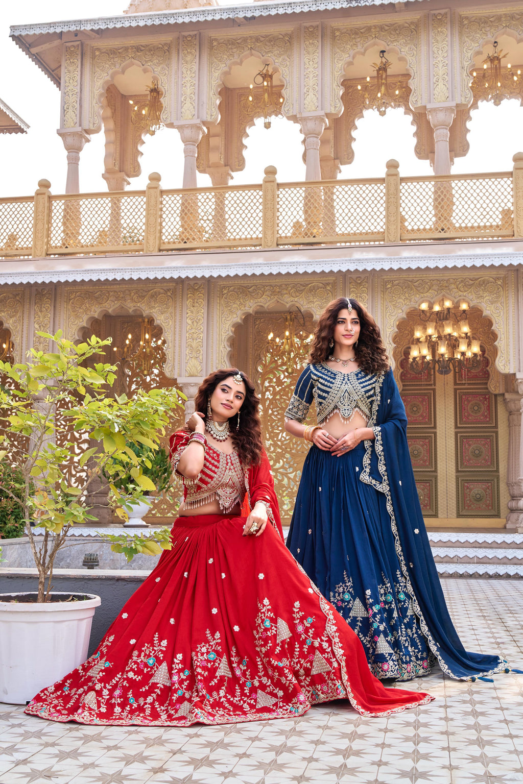 Premium Vichitra Wedding Lehenga Choli with Heavy Cording Embroidery