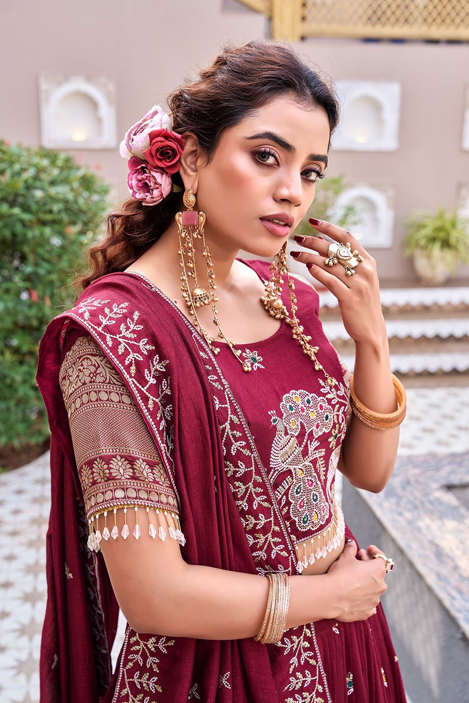 Rajwada Heritage Embroidered Lehenga Choli Set with Dupatta