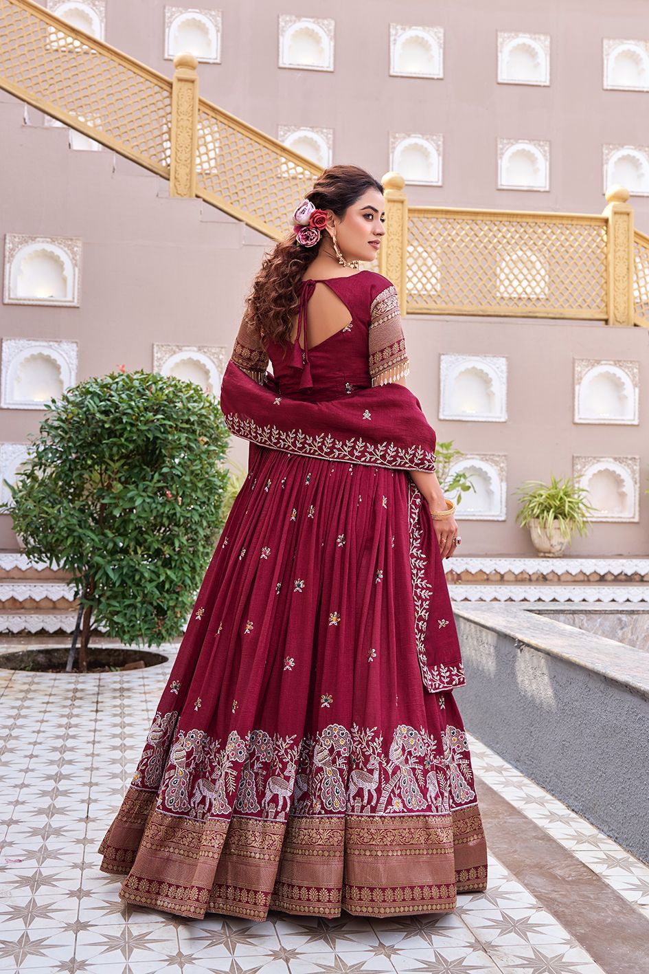 Rajwada Heritage Embroidered Lehenga Choli Set with Dupatta