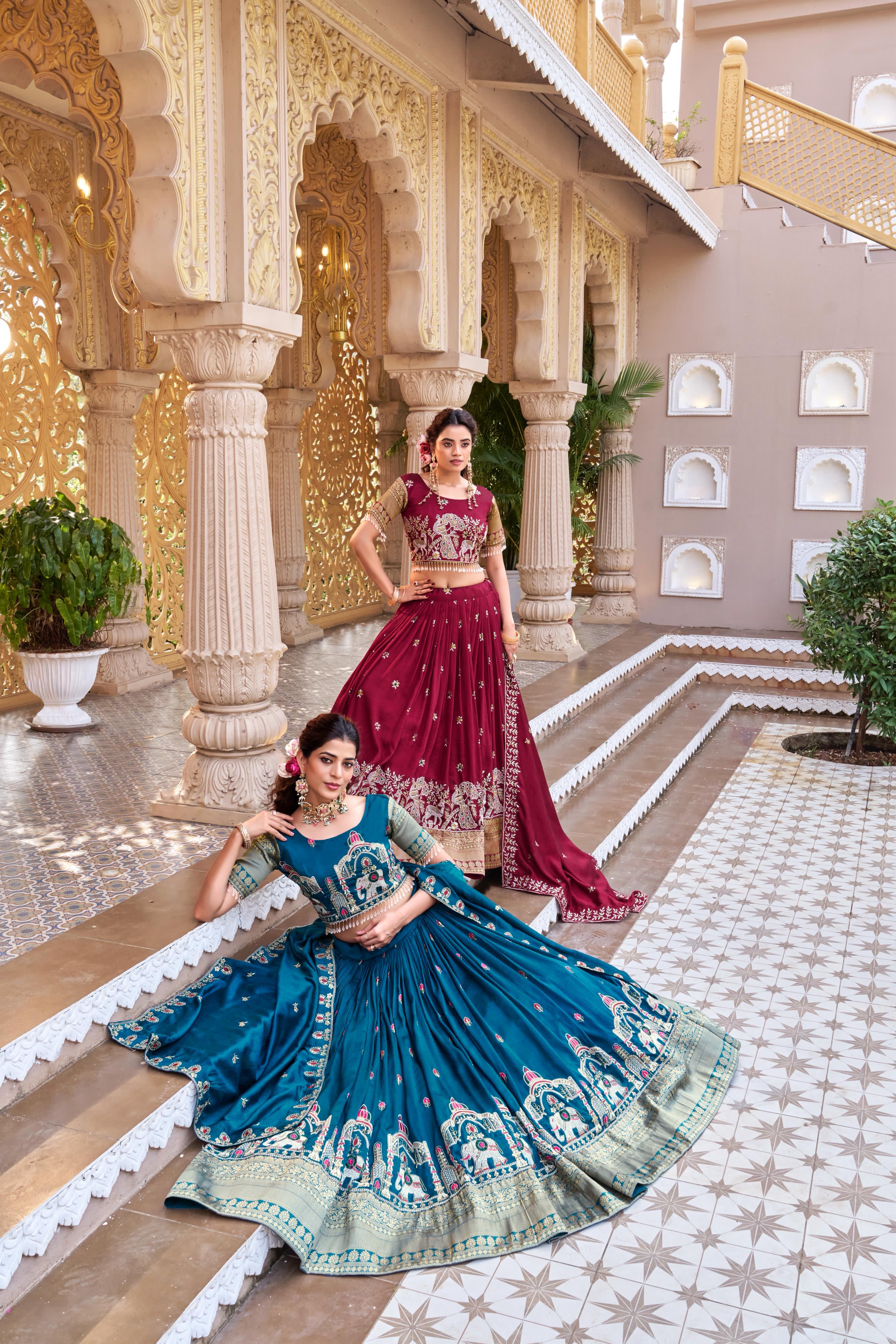Rajwada Heritage Embroidered Lehenga Choli Set with Dupatta