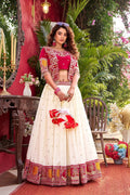 Designer Vichitra Lehenga Choli with Embroidered Koti for Women