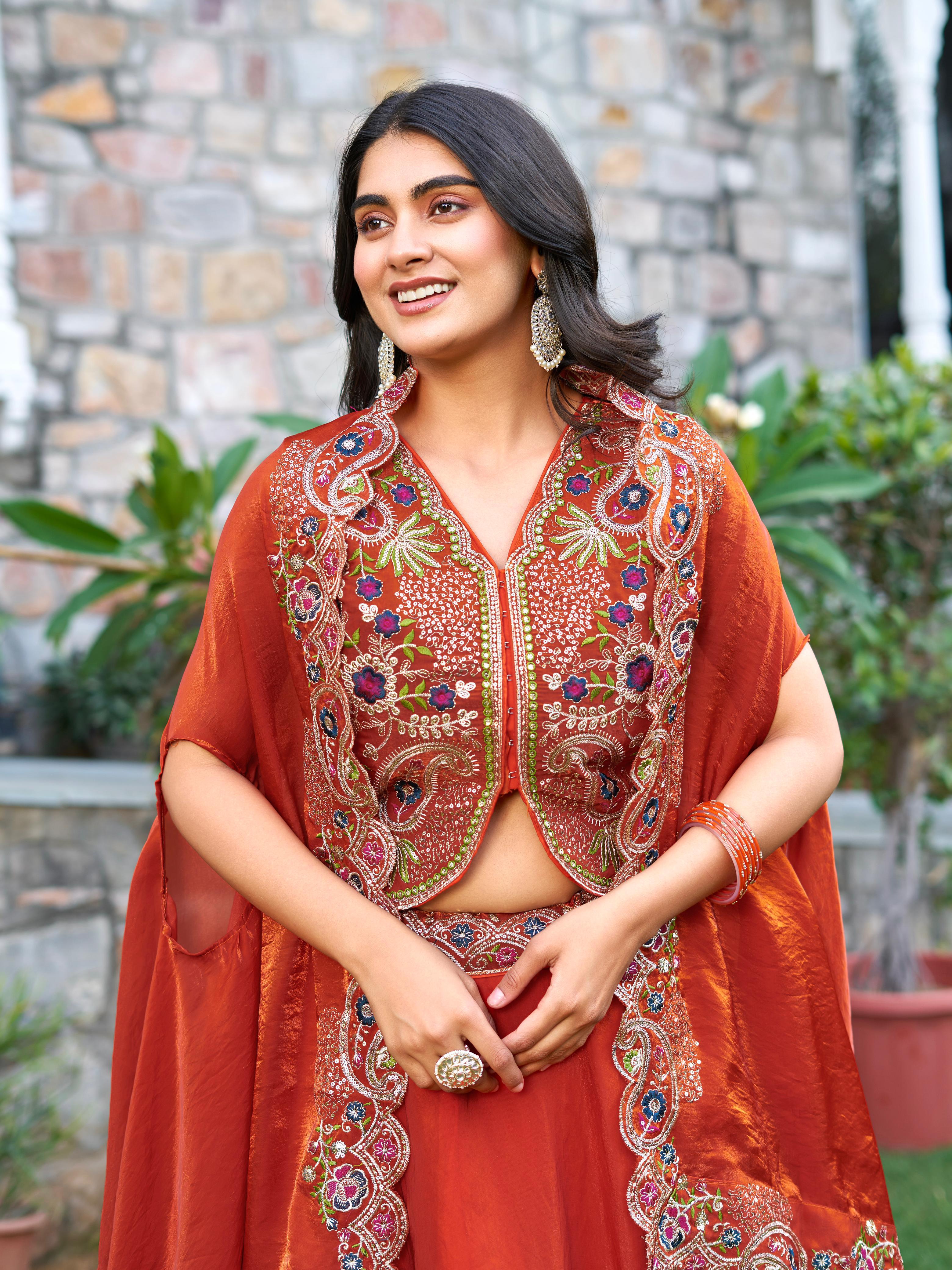 Designer Fendy Silk Lehenga Choli with Heavy Embroidery & 8.5 Meter Flair