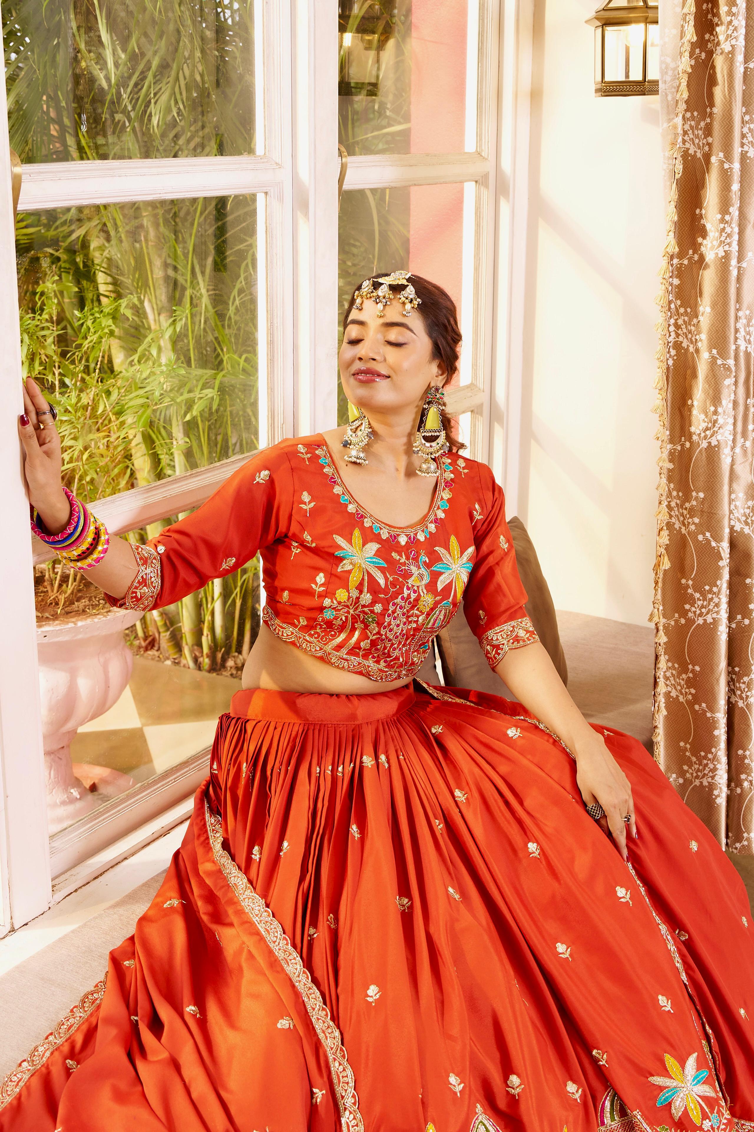 Premium Crepe Silk Lehenga Choli with Heavy Embroidery & Sequence Work