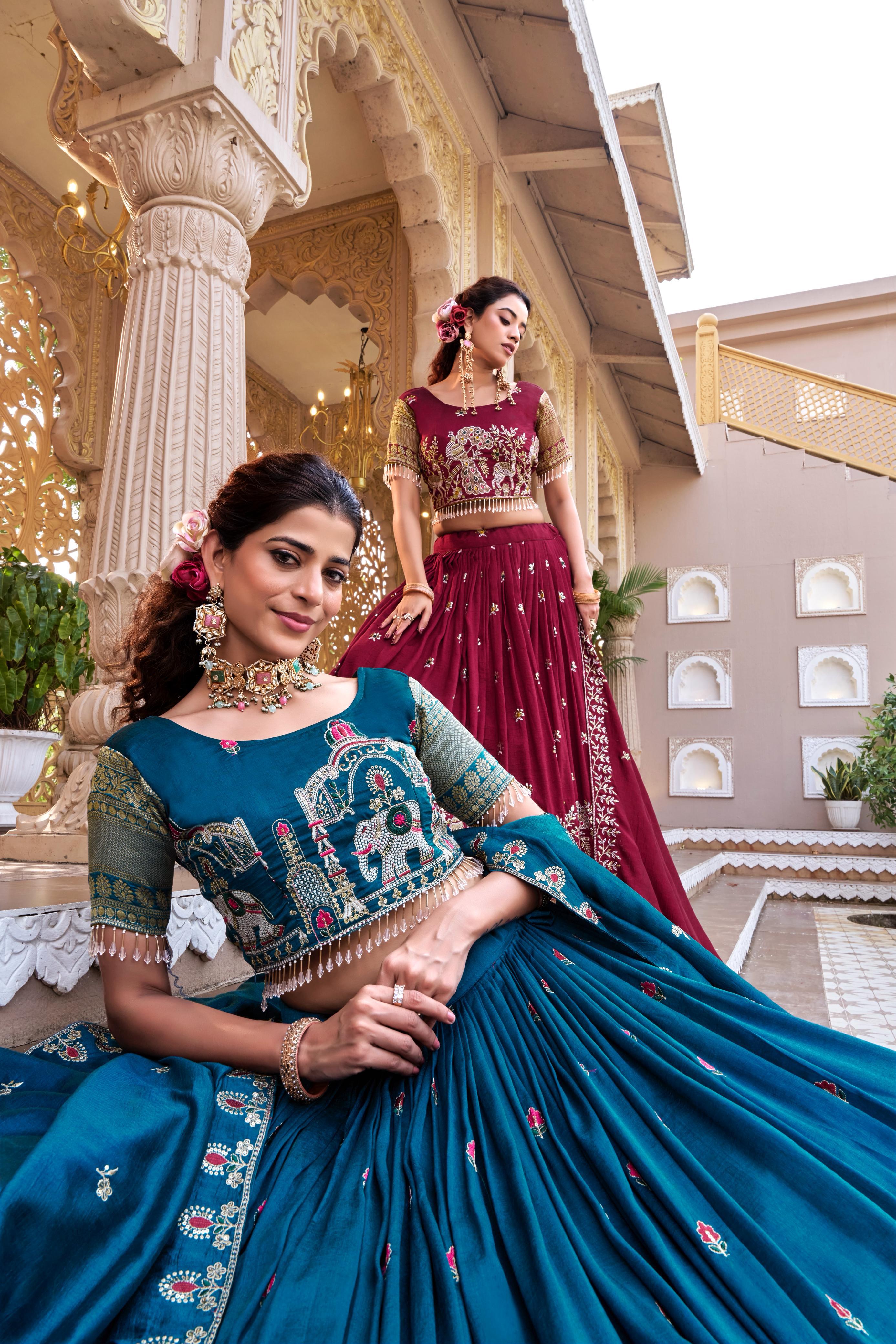 Rajwada Heritage Embroidered Lehenga Choli Set with Dupatta
